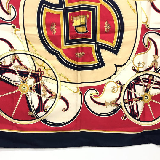 HERMES scarf silk Navy Carre90 George Washington's Carriage