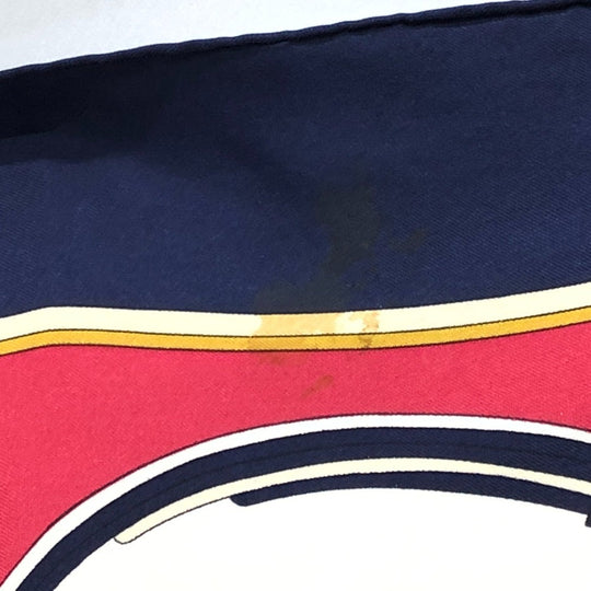 HERMES scarf silk Navy Carre90 George Washington's Carriage