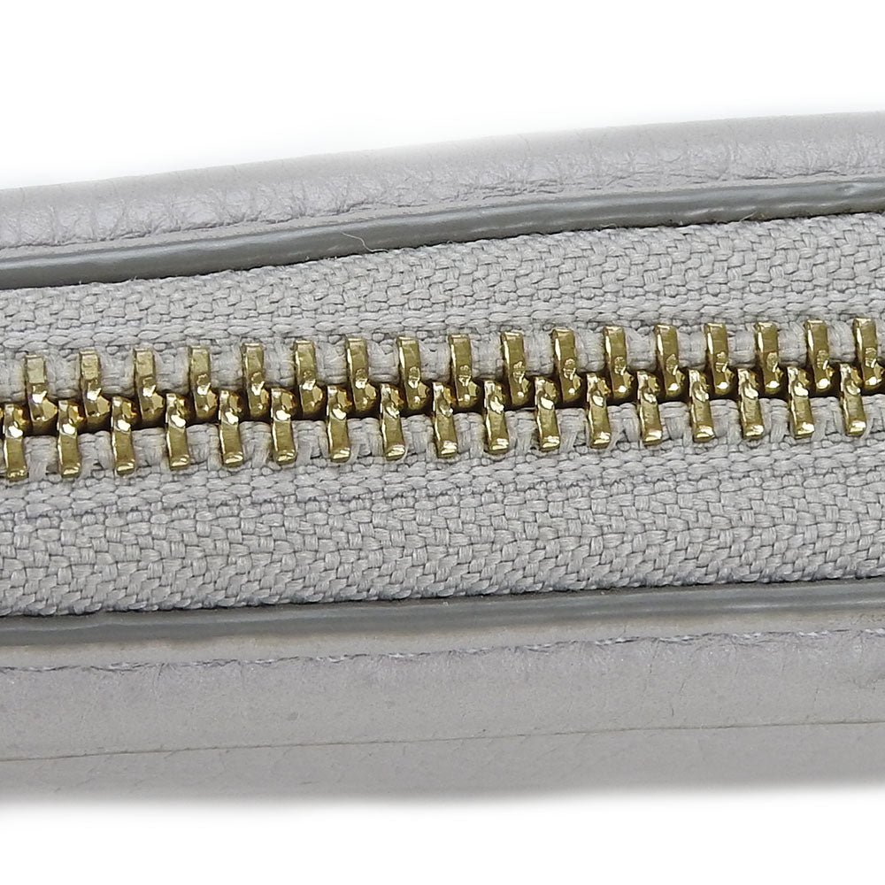 Tory Burch Long Wallet Purse leather Mercury Gray Women Used Authentic