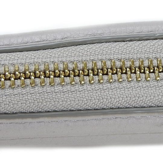 Tory Burch Long Wallet Purse leather Mercury Gray Women Used Authentic
