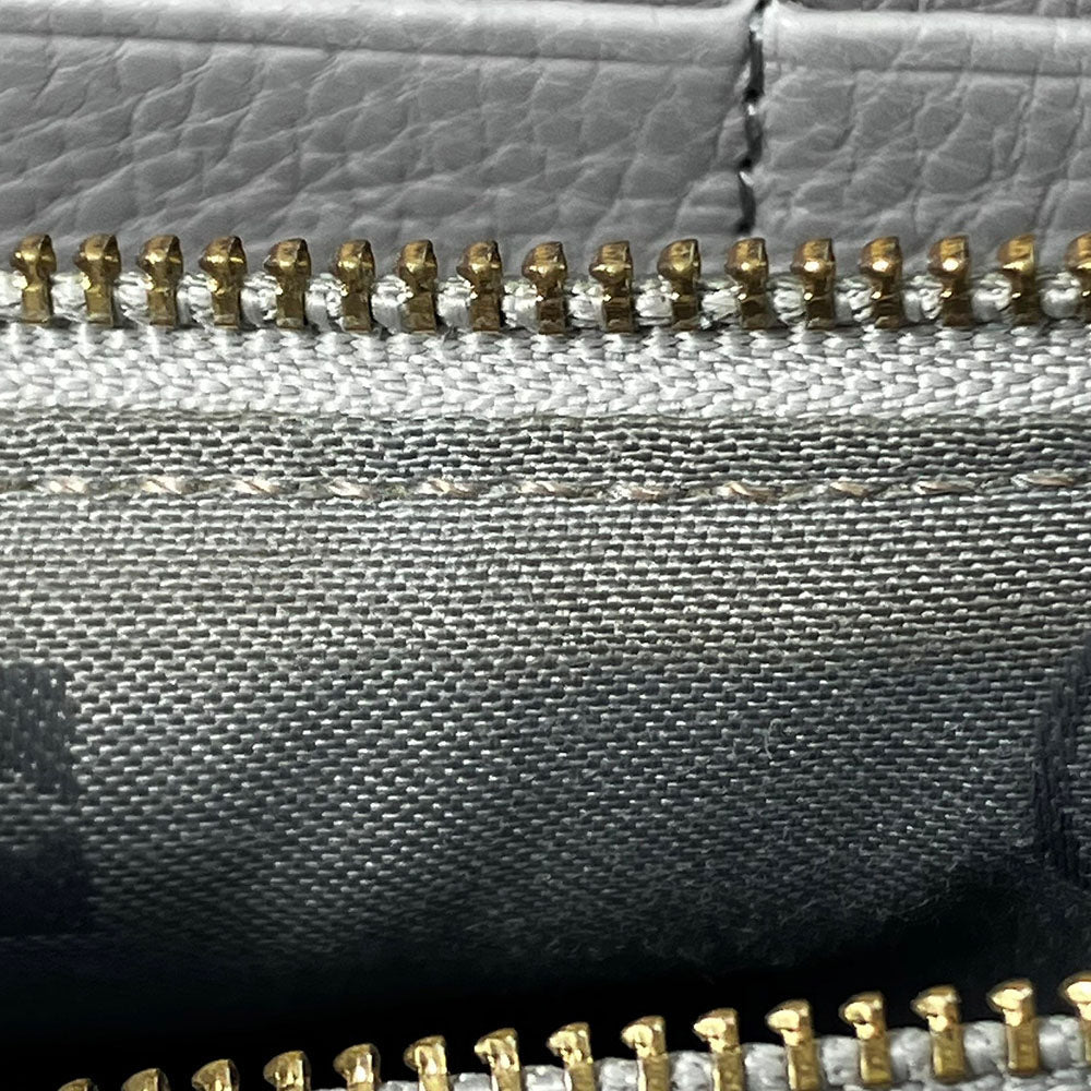 Tory Burch Long Wallet Purse leather Mercury Gray Women Used Authentic