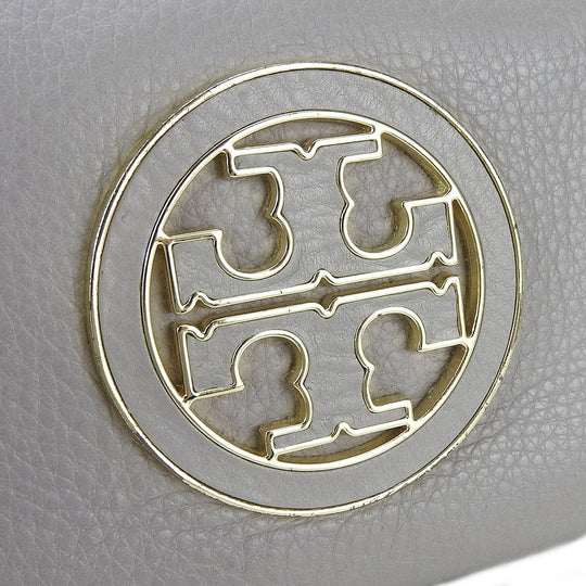 Tory Burch Long Wallet Purse leather Mercury Gray Women Used Authentic