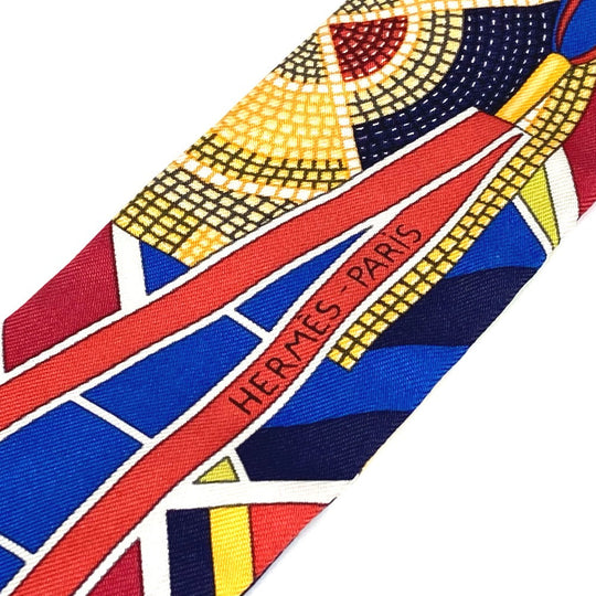 HERMES scarf silk multicolor Overall handle Women Used Authentic