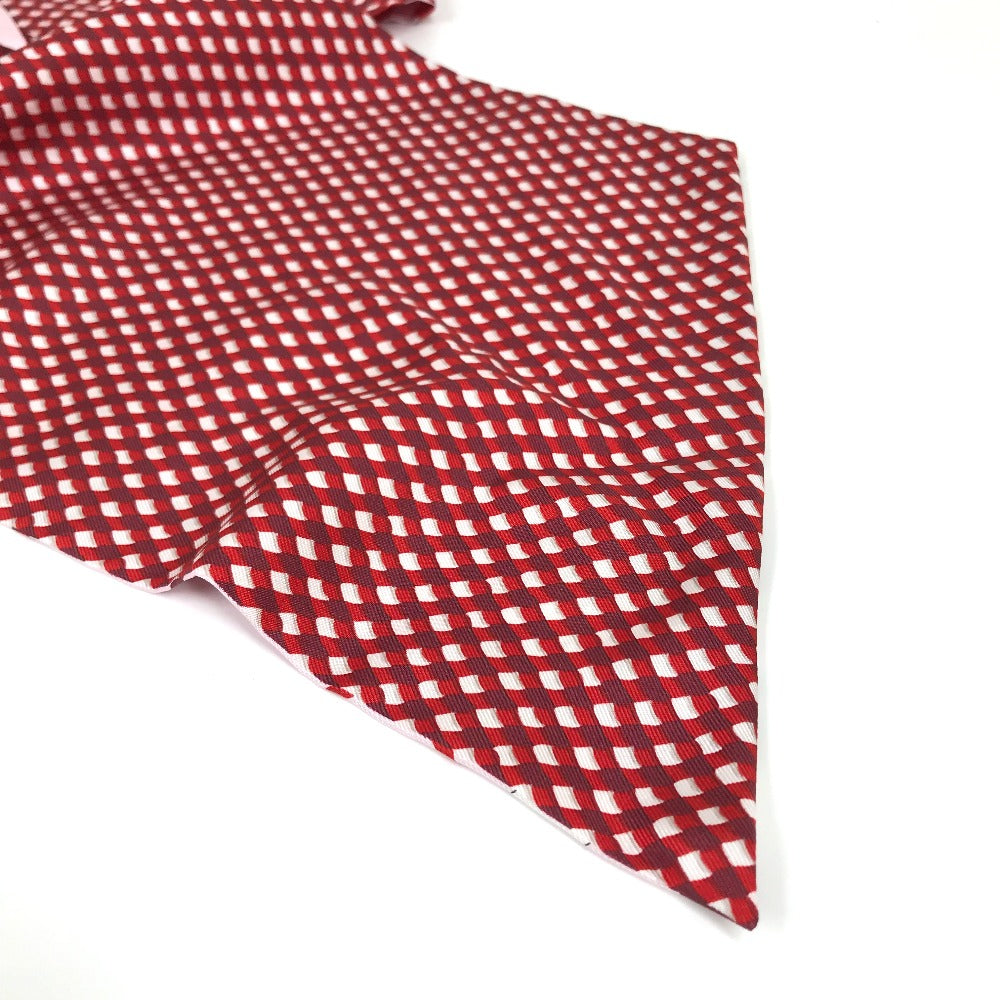 HERMES scarf silk Red bandeau scarf Maxi Twilly Women Used Authentic