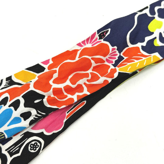 HERMES scarf silk multicolor flour Bingata Bingata