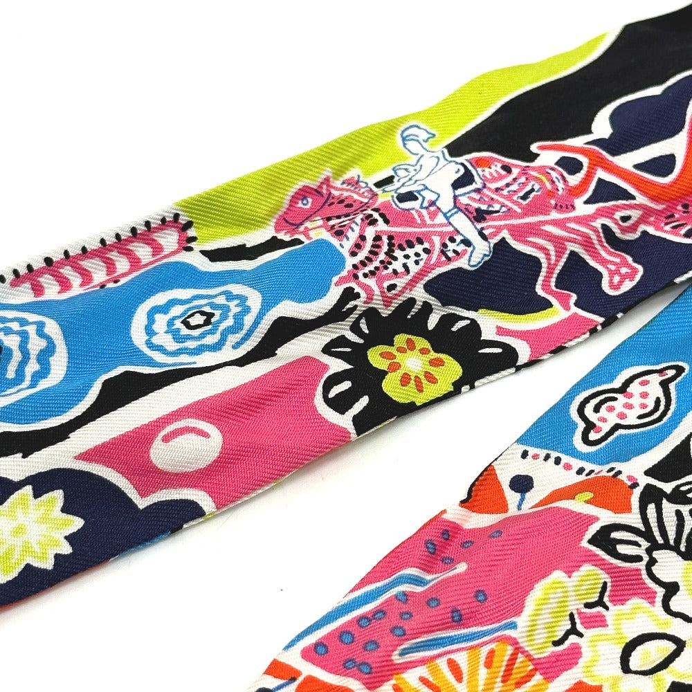 HERMES scarf silk multicolor flour Bingata Bingata