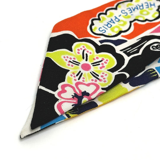 HERMES scarf silk multicolor flour Bingata Bingata