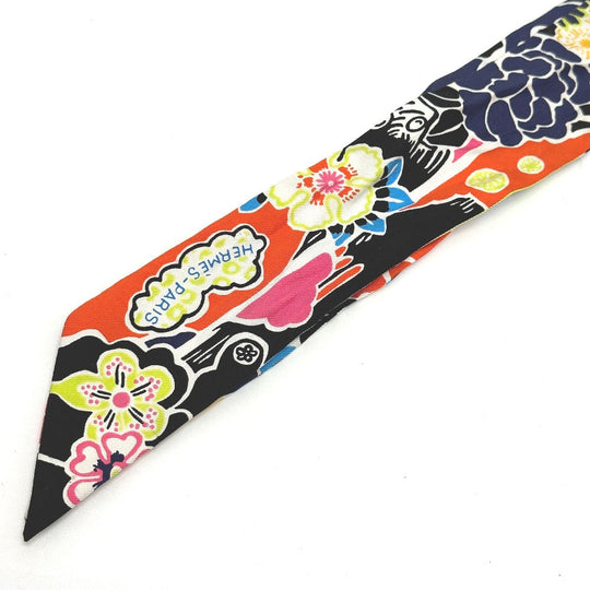 HERMES scarf silk multicolor flour Bingata Bingata