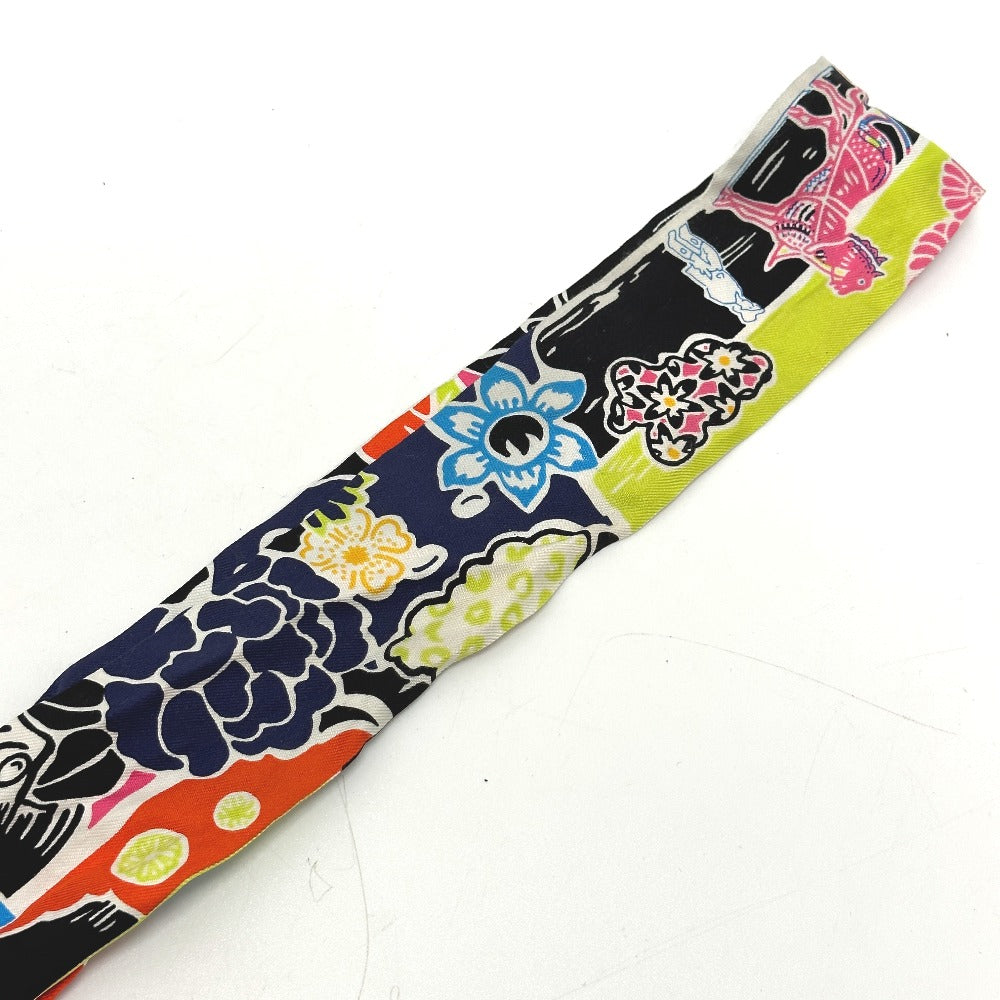 HERMES scarf silk multicolor flour Bingata Bingata