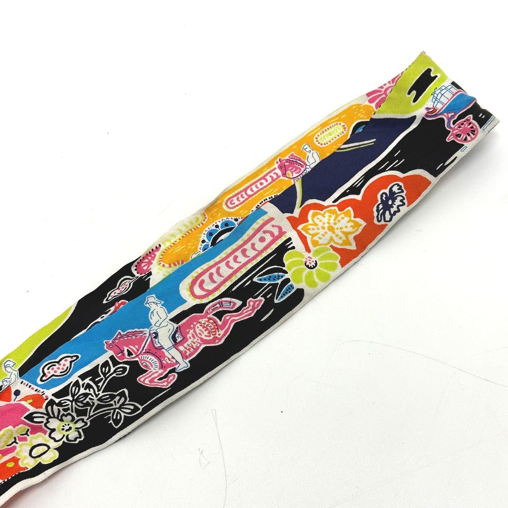 HERMES scarf silk multicolor flour Bingata Bingata