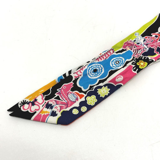 HERMES scarf silk multicolor flour Bingata Bingata