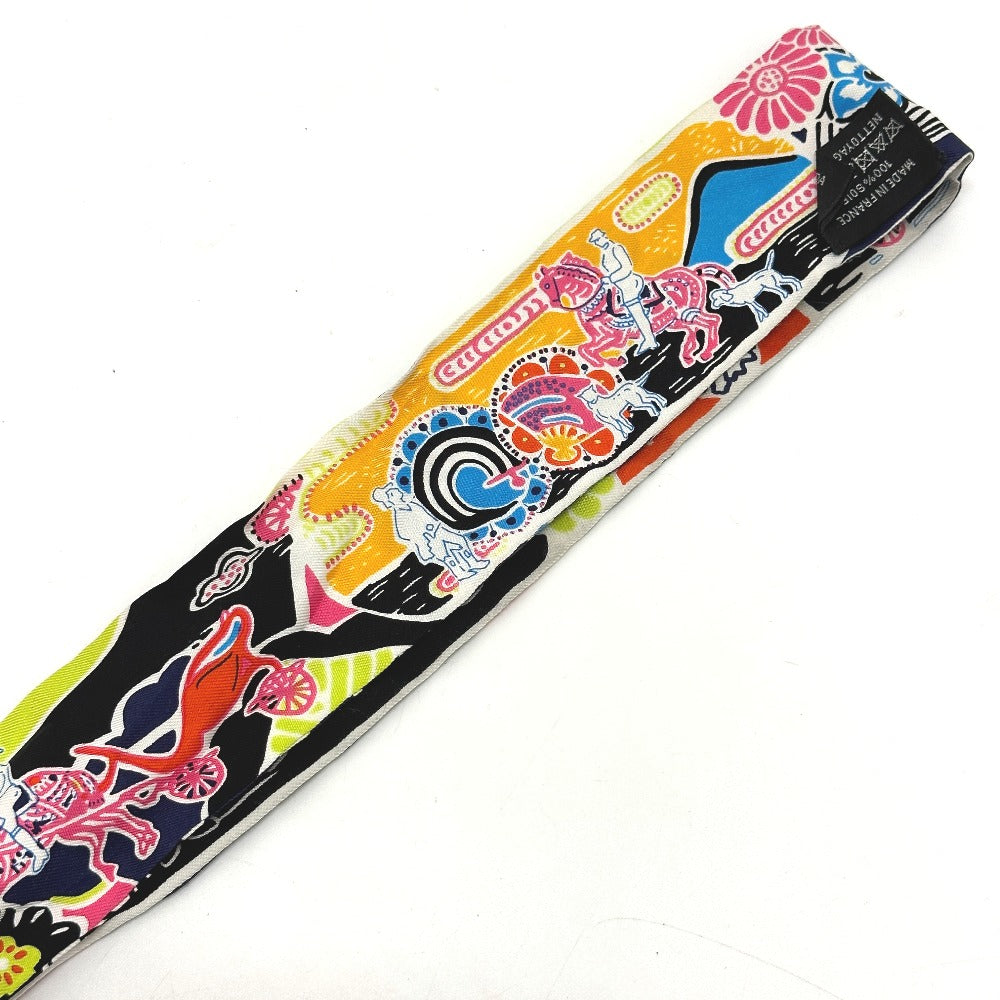 HERMES scarf silk multicolor flour Bingata Bingata