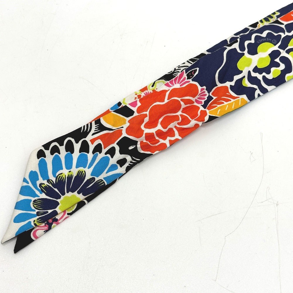 HERMES scarf silk multicolor flour Bingata Bingata