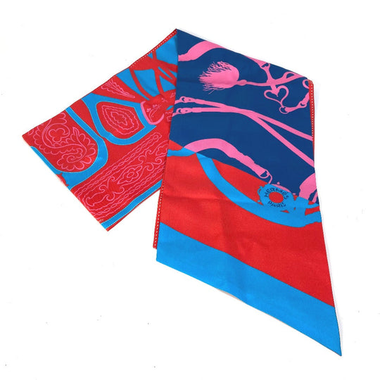 HERMES scarf silk pink Polka dot Maxi Twilly Twilly Women Used Authentic