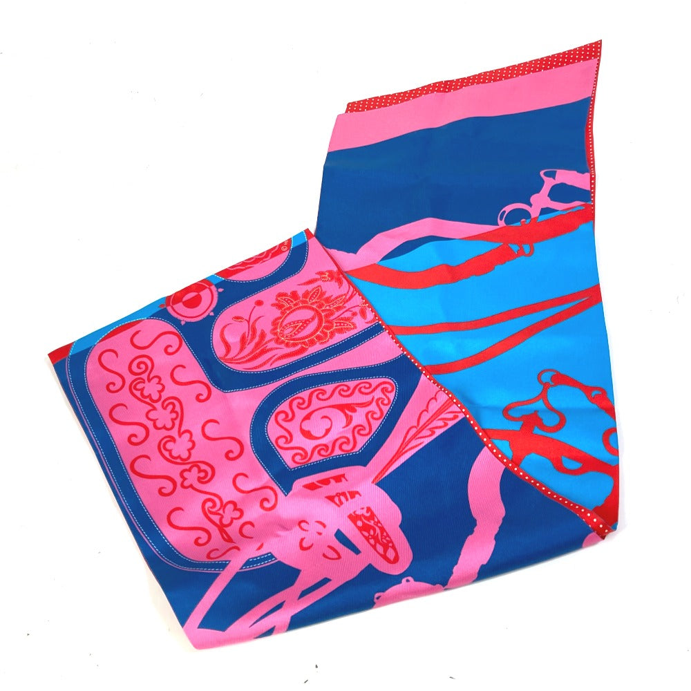 HERMES scarf silk pink Polka dot Maxi Twilly Twilly Women Used Authentic
