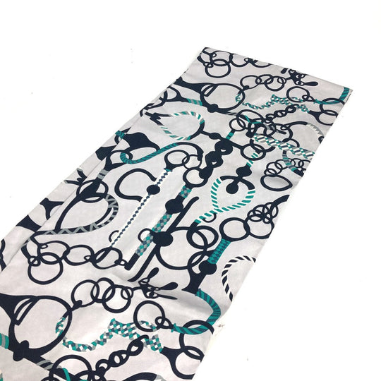 HERMES scarf silk green Maxi Twilly Women Used Authentic