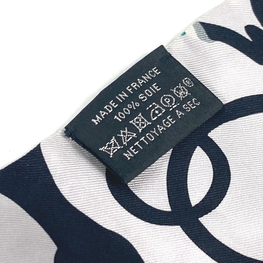 HERMES scarf silk green Maxi Twilly Women Used Authentic