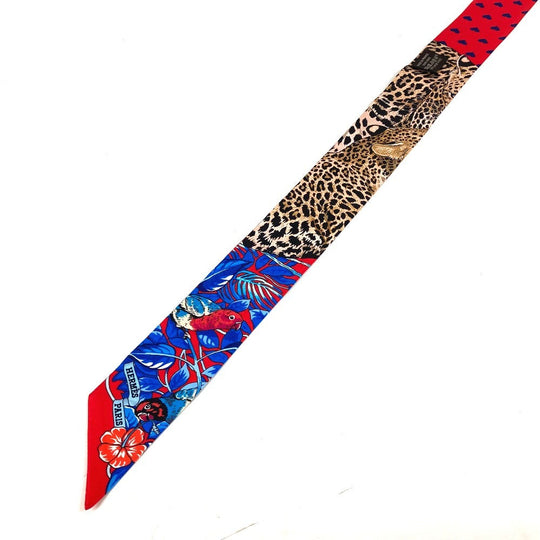 HERMES scarf silk multicolor Jungle love Twilly Twilly Women Used Authentic