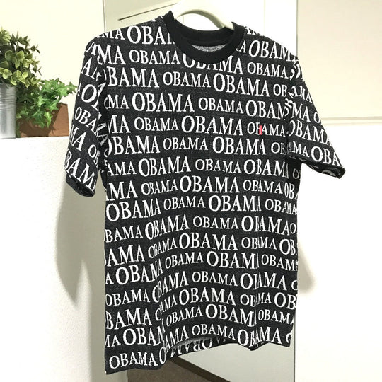 Supreme Short sleeve T-shirt cotton black Obama Jacquard Short Sleeve mens S Used Authentic