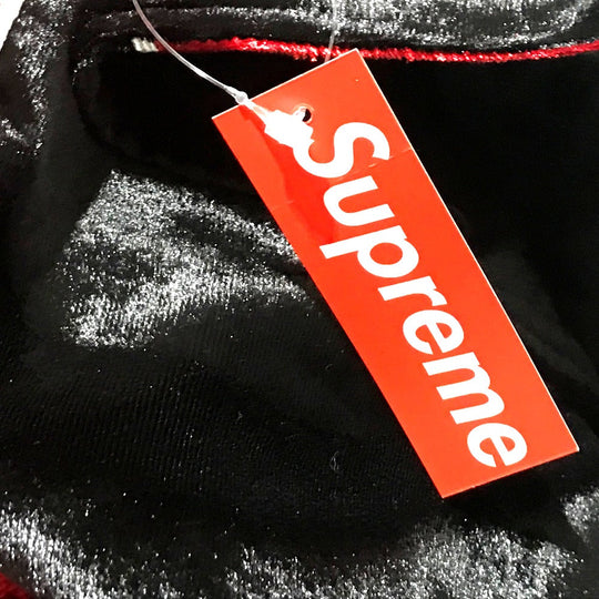 Supreme Long sleeve shirt polyester Red x black Velvet work 18AW Velvet Swirl Work Shirt mens S Used Authentic