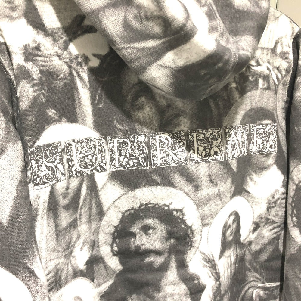 Supreme Hoodie cotton Dark gray sweat Jesus and Mary Hooded Sweatshirt mens S Used Authentic