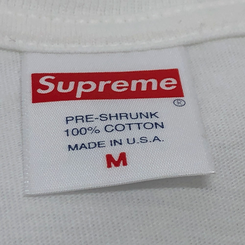 Supreme Short sleeve T-shirt Cotton, Swarovski White x red Box logo T-shirt mens M Used Authentic