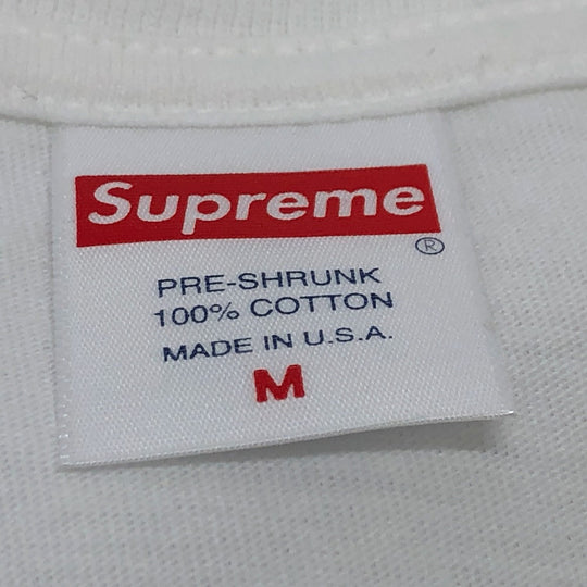 Supreme Short sleeve T-shirt Cotton, Swarovski White x red Box logo T-shirt mens M Used Authentic