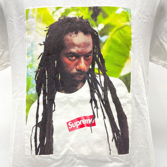 Supreme Short sleeve T-shirt cotton white 19Stainless Steel Buju Banton mens S Used Authentic