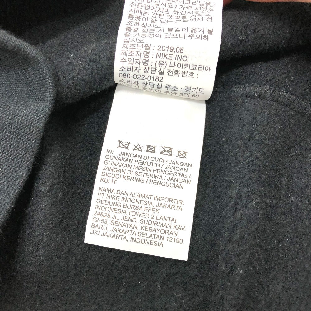 Supreme Hoodie cotton black Apparel/Trainers Nike logo leather patch mens S Used Authentic