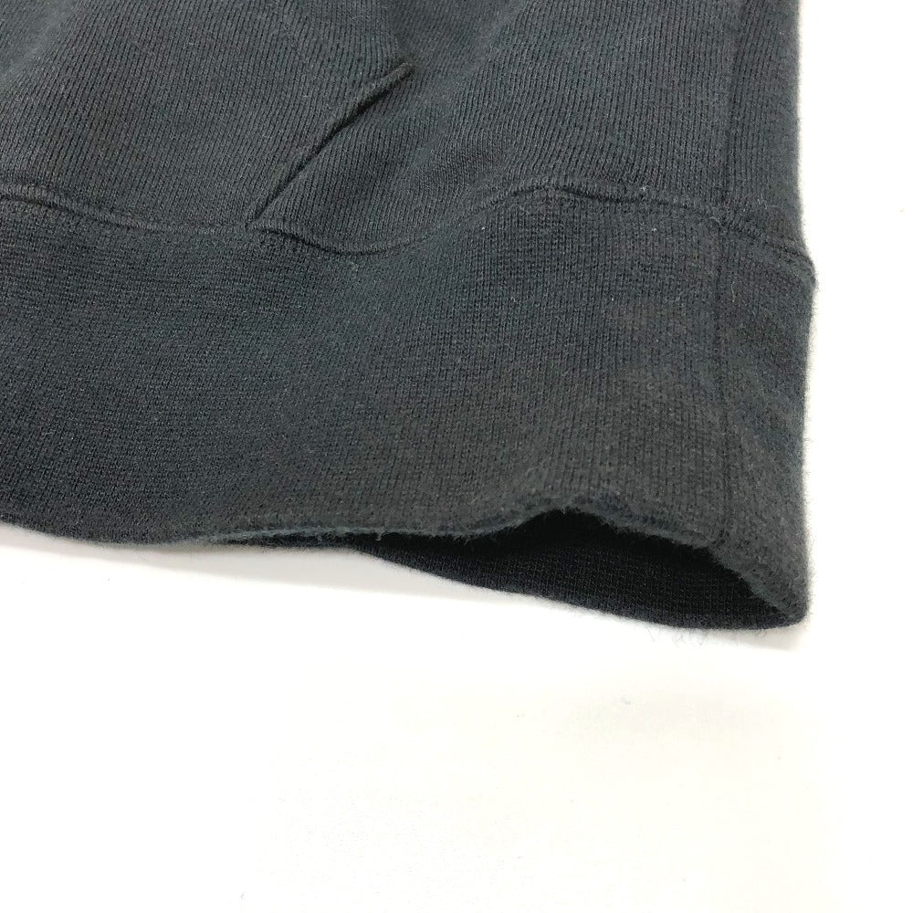 Supreme Hoodie cotton black Apparel/Trainers Nike logo leather patch mens S Used Authentic