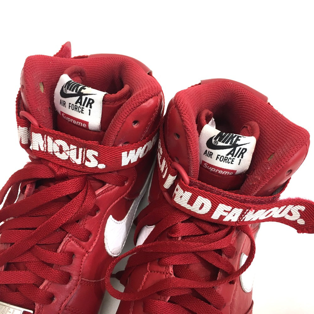 Supreme sneakers leather Red Nike x Supreme air force 1 high cut sneakers mens 10 Used Authentic