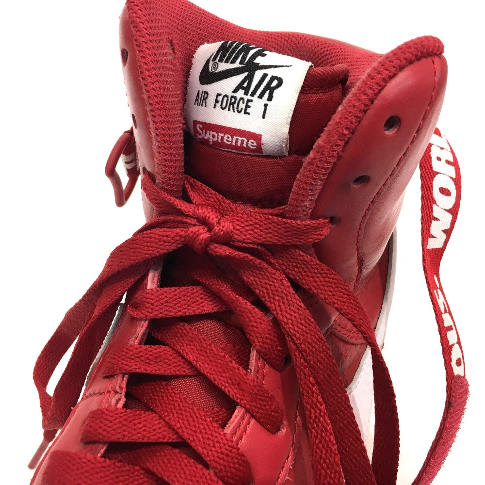 Supreme sneakers leather Red Nike x Supreme air force 1 high cut sneakers mens 10 Used Authentic