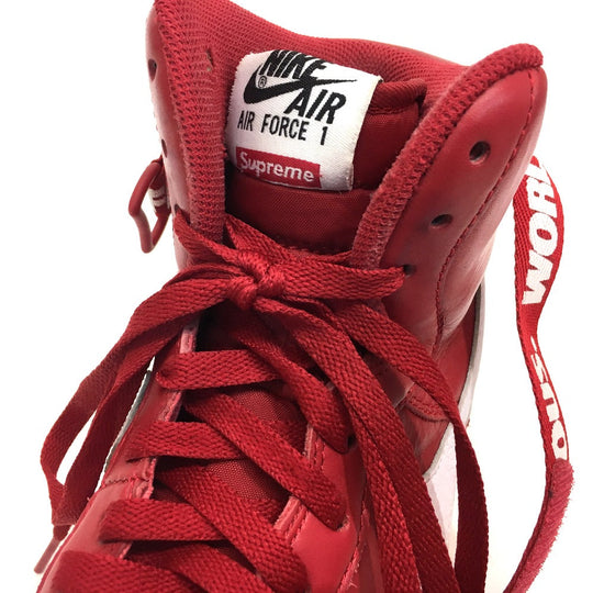 Supreme sneakers leather Red Nike x Supreme air force 1 high cut sneakers mens 10 Used Authentic
