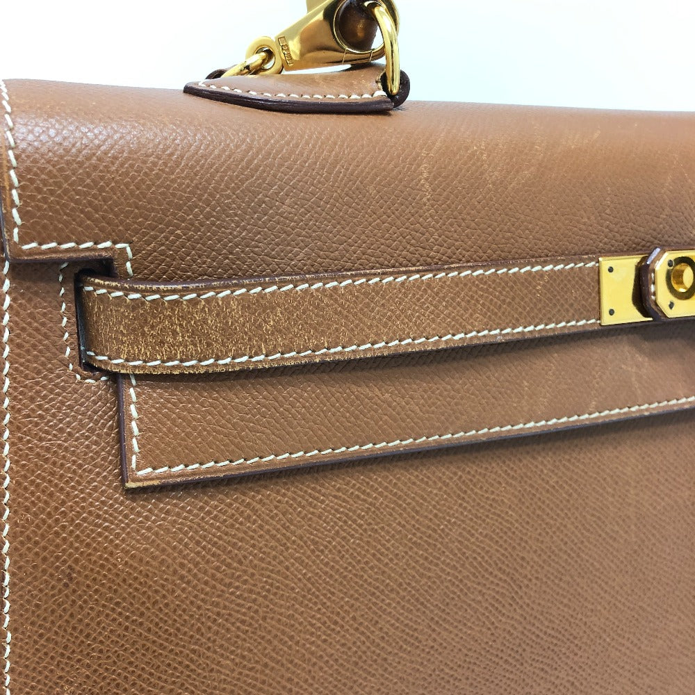 HERMES Handbag Courchevel Brown Kelly 35 Women Used Authentic