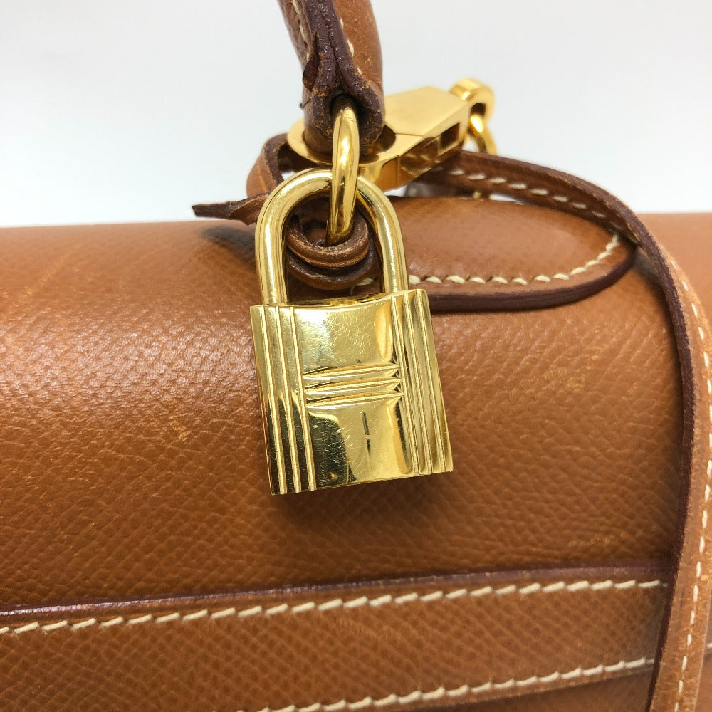 HERMES Handbag Courchevel Brown Kelly 35 Women Used Authentic