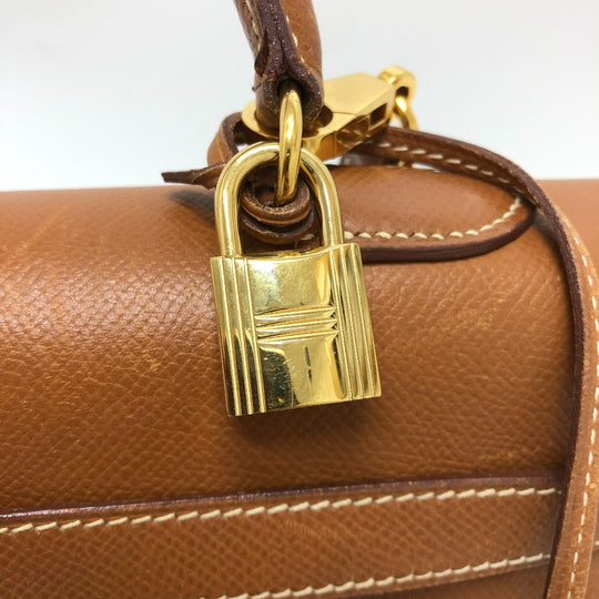 HERMES Handbag Courchevel Brown Kelly 35 Women Used Authentic