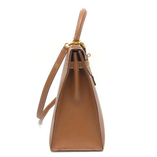 HERMES Handbag Courchevel Brown Kelly 35 Women Used Authentic