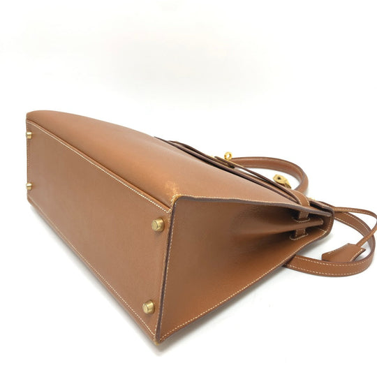 HERMES Handbag Courchevel Brown Kelly 35 Women Used Authentic