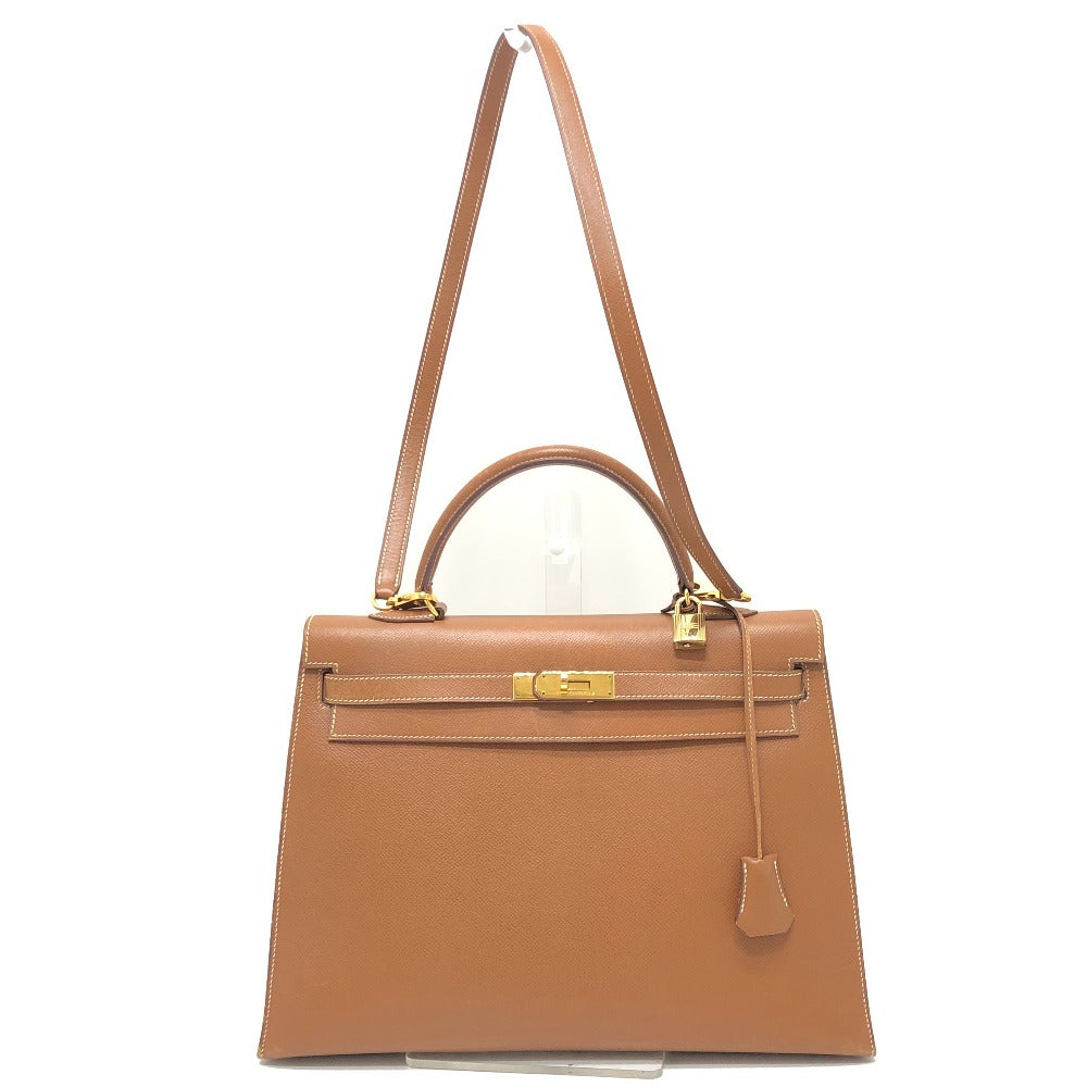 HERMES Handbag Courchevel Brown Kelly 35 Women Used Authentic