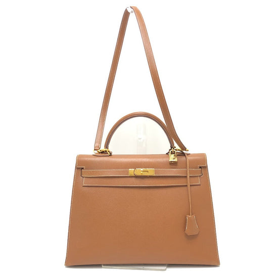 HERMES Handbag Courchevel Brown Kelly 35 Women Used Authentic