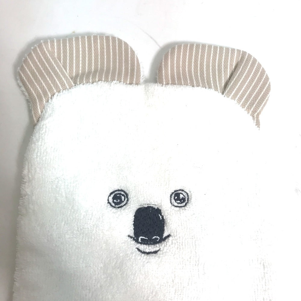 HERMES towel cotton white baby baby Koala washcloth pass-through body mittens Kids Used Authentic