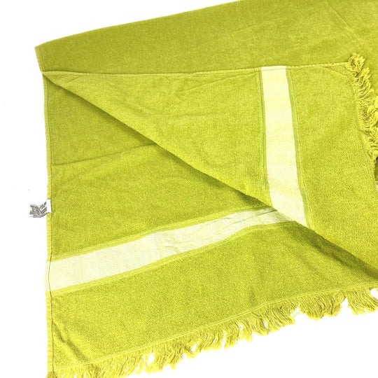 HERMES towel cotton green Bath towel Interior Throw Blanket Sailing Women Used Authentic