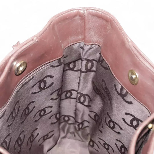 CHANEL Chain Tote Bag Leather Brown CC Women's Vintage Shoulder Bag