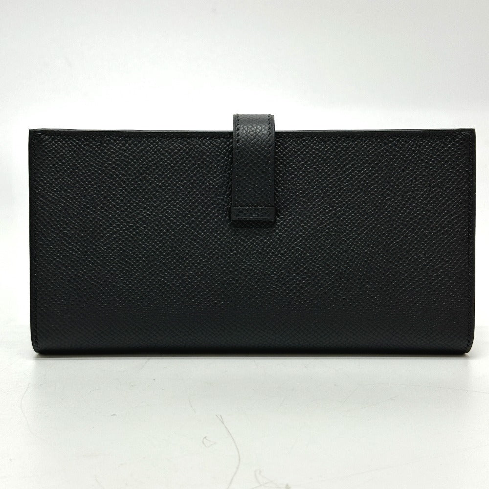 HERMES Long Wallet Purse Epsom black Long wallet Beansufla unisex(Unisex) Used Authentic