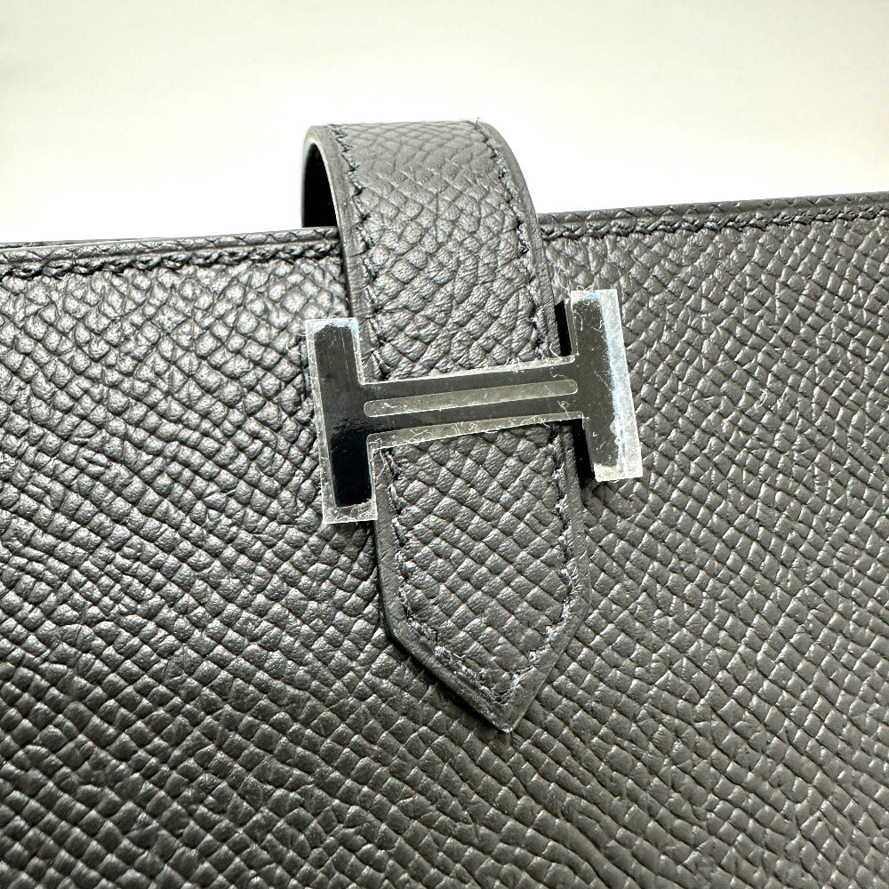 HERMES Long Wallet Purse Epsom black Long wallet Beansufla unisex(Unisex) Used Authentic