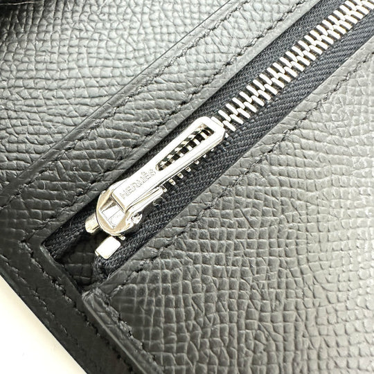 HERMES Long Wallet Purse Epsom black Long wallet Beansufla unisex(Unisex) Used Authentic