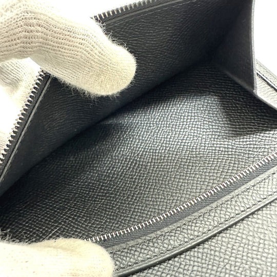 HERMES Long Wallet Purse Epsom black Long wallet Beansufla unisex(Unisex) Used Authentic