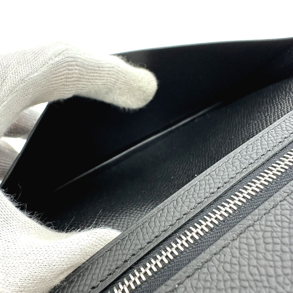 HERMES Long Wallet Purse Epsom black Long wallet Beansufla unisex(Unisex) Used Authentic
