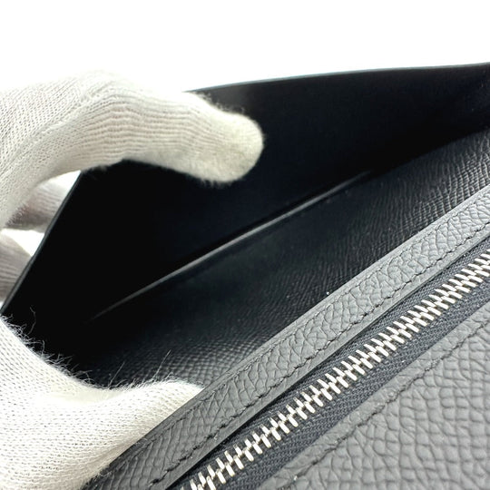 HERMES Long Wallet Purse Epsom black Long wallet Beansufla unisex(Unisex) Used Authentic