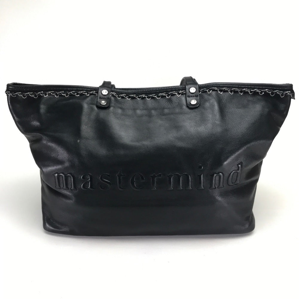 mastermind JAPAN Tote Bag leather black Men's Women Skull unisex(Unisex) Used Authentic